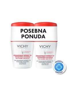 Vichy Déodorant Roll-on Anti-stres protiv prekomjernog znojenja do 72h, 2x50 ml - PROMO