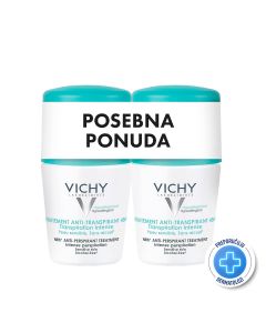 Vichy Déodorant Roll-on protiv prekomjernog znojenja do 48h, 2x50 ml - PROMO