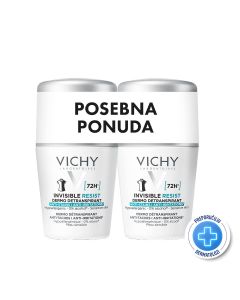 Vichy Dezodorans roll-on Invisible resist, 2 x 50 ml - PROMO