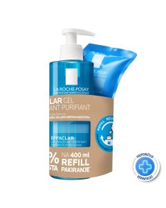 La Roche-Posay Effaclar gel za čišćenje lica, 400 ml + refill, 400 ml