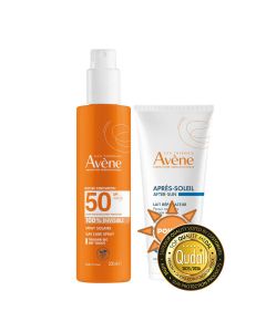 Eau Thermale Avène Sprej za zaštitu od sunca SPF 50 + Obnavljajući kremasti losion nakon sunčanja, 200 ml + 200 ml