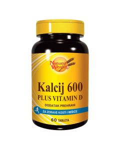 Natural Wealth Kalcij 600 + VITAMIN D za kosti i mišiće, 60 tableta