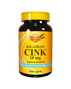 Natural Wealth Kelatirani Cink 10 mg 100 tableta