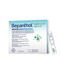 bepanthol kapi za oči, za vlažnost, smirivanje i njegu suhih očiju, 20  spremnika po 0,5 ml