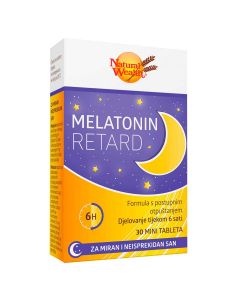Natural Wealth Melatonin Retard za miran i neisprekidan san, 30 tableta