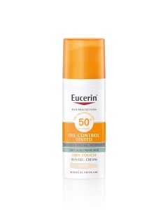 Eucerin Oil Control tinted gel krema za zaštitu kože lica od sunca, svijetla nijansa SPF 50+ 50 ml