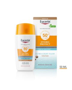 Eucerin Hydro Protect tinted fluid za zaštitu lica od sunca SPF 50+, srednje tamna nijansa, 50 ml