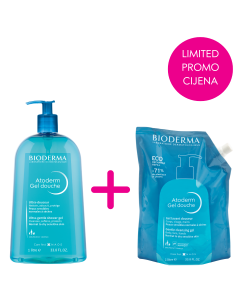 Bioderma Atoderm Gel de douche, 1000 ml + refill 1000 ml