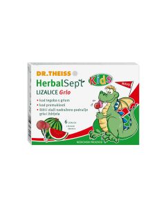 HerbalSept Kids lizalice GRLO – okus lubenica, 6 lizalica
