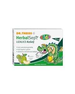 HerbalSept Kids lizalice KAŠALJ – okus jabuka, 6 lizalica