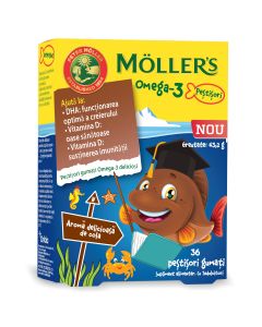Mollers Omega 3 Ribice, okus cola, 36 komada