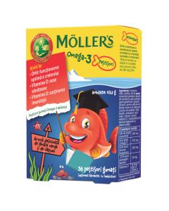 Mollers Omega 3 Ribice, okus jagode, 36 komada