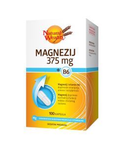 Natural Wealth magnezij 375 mg + B6 100 kapsula