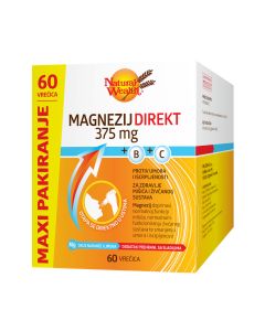 Natural Wealth Magnezij Direkt 375 mg + B + C MAXI PAKIRANJE, 60  vrećica
