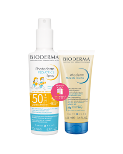 Bioderma Photoderm Pediatrics Spray SPF50+ i Atoderm Huile de douche 100ml PROMO