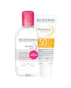 Bioderma  Photoderm SPOT-AGE SPF 50+ i Sensibio H2O micelarna otopina PROMO, 40 ml + 250 ml