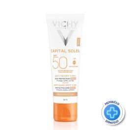 Vichy Capital Soleil Obojena zaštitna krema 3 u 1  protiv tamnih mrlja SPF50