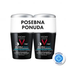 Vichy Homme Dezodorans roll-on Invisible resist 72h*, 2x50 ml  - PROMO