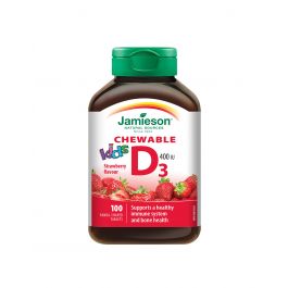 Jamieson Vitamin D3, tablete za žvakanje za djecu s okusom jagode